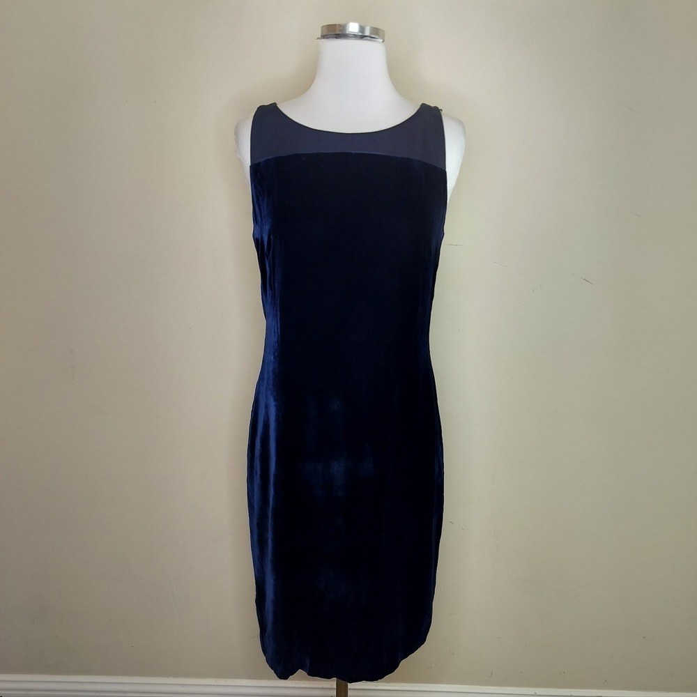 Nicole Miller‎ Vintage Velvet Dress Dark Midnight Blue